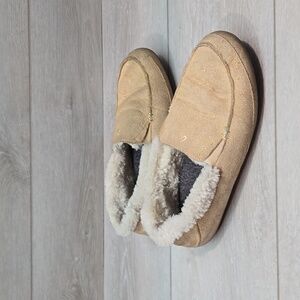 Olukai Women Ku'una Leather Fur Loafer Flats slip on shoes sz 8